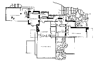 floor plan of falling water by frank lloyd wright